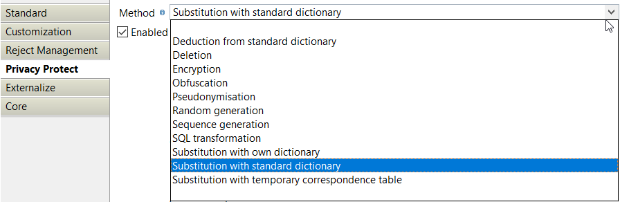 Stambia Privacy Protect Method List