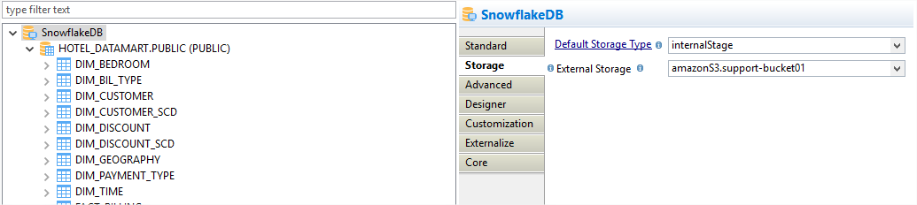 Snowflake Stambia Designer metadata